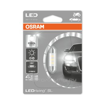 Fest 41 12V-LED (SV8,5) 6000K 0,5W T10,5 Cool White LEDriving standart (бл.1шт.) 6441CW-01B